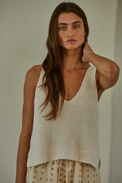 V-Neck Sweater Tank Top