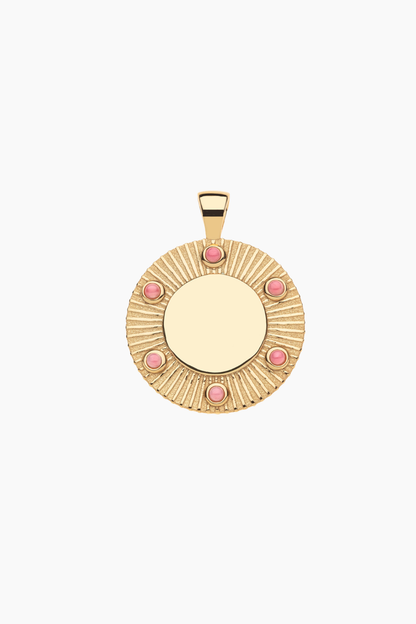 FOREVER Around the Sun Engravable Coral Stone Pendant Necklace