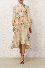 Illuminate Peplum Midi Dress
