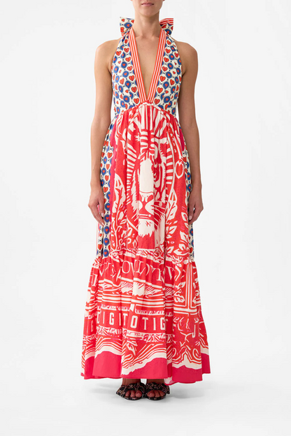 Ruffle Hem Halter Dress