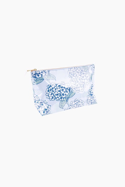 Hydrangea Clear Coated Travel Cosmetic Case