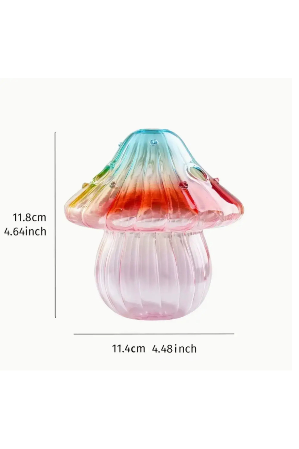 Multi Color Mini Glass Mushroom Vase