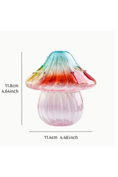 Multi Color Mini Glass Mushroom Vase