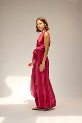 Silk Print Nico Sleeveless Maxi With Sash