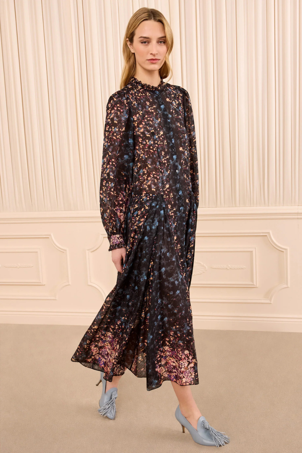 Tessa Long Sleeve Silk Dress