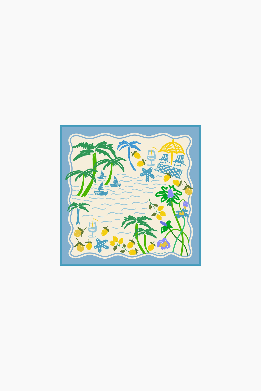 Capri Impression Double Sided Silk Scarf