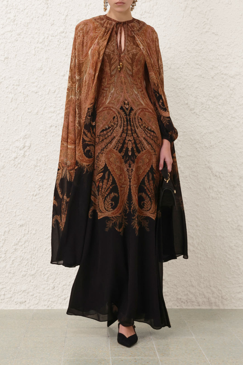 Hypnotic Caped Maxi Dress