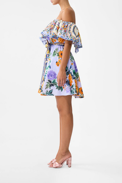 Shoulder Frill Short Dress