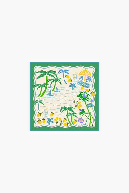 Capri Impression Double Sided Silk Scarf