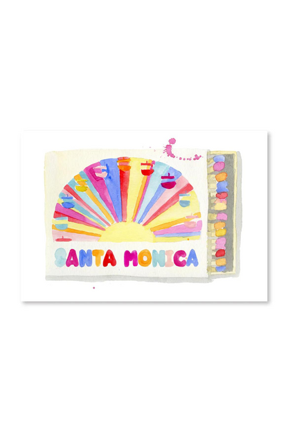 5" X 7" Watercolor Souvenir Matchbook Prints - California Collection