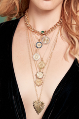 LUCKY Petite Embellished Coin Necklace