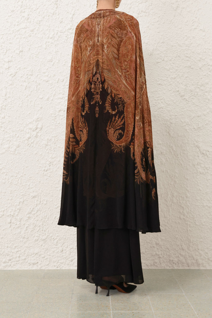 Hypnotic Caped Maxi Dress