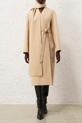 Illustration Neck Scarf Coat