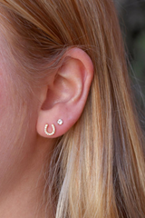 Horseshoe Crystal Stud Earrings