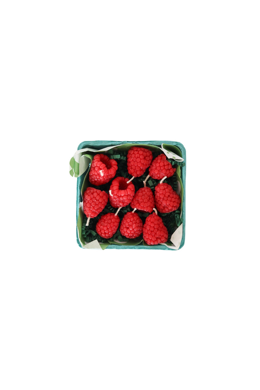 Beeswax Raspberry Birthday Candles: 10