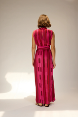 Silk Print Nico Sleeveless Maxi With Sash
