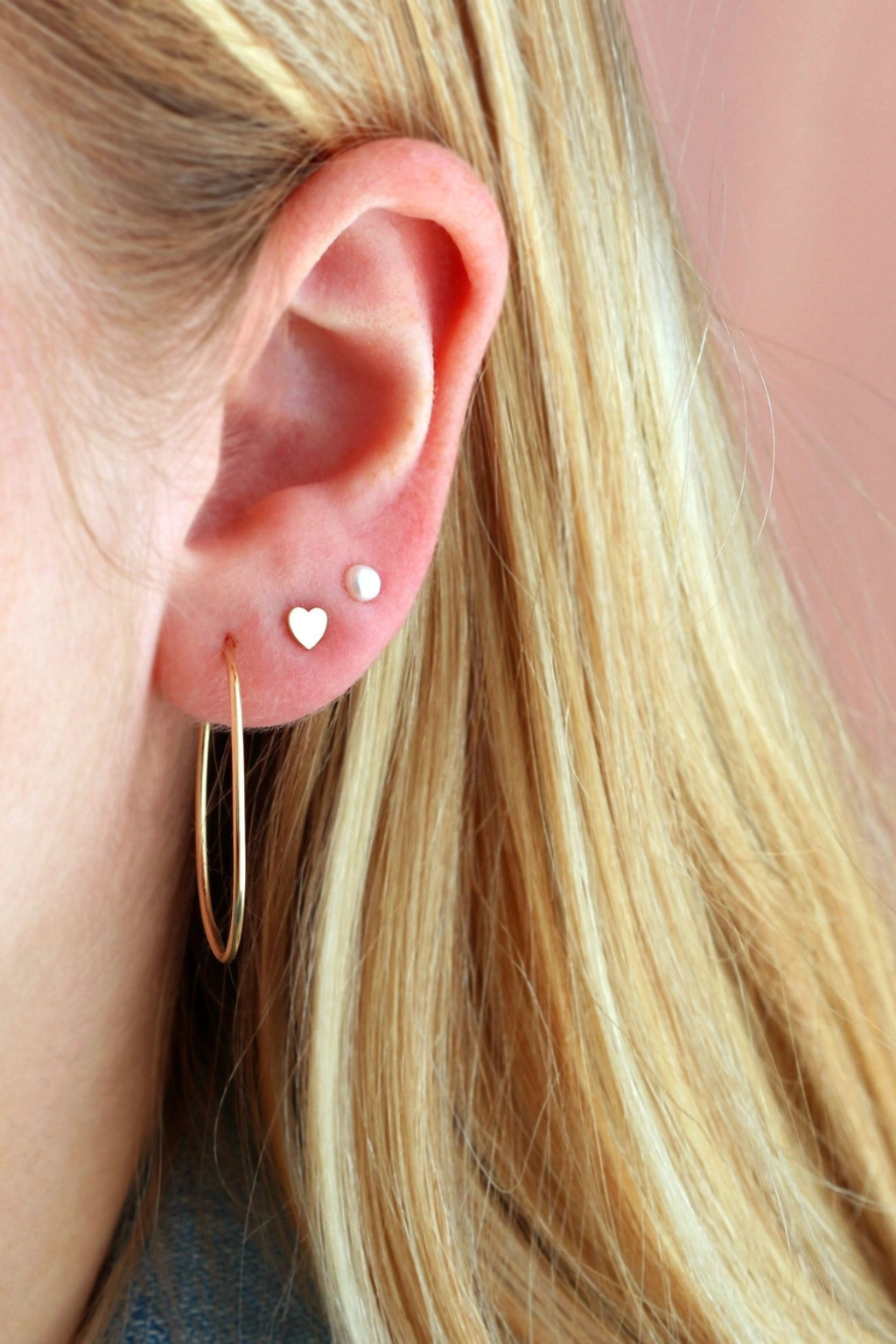 Heart Flat Back 14k Single Earring