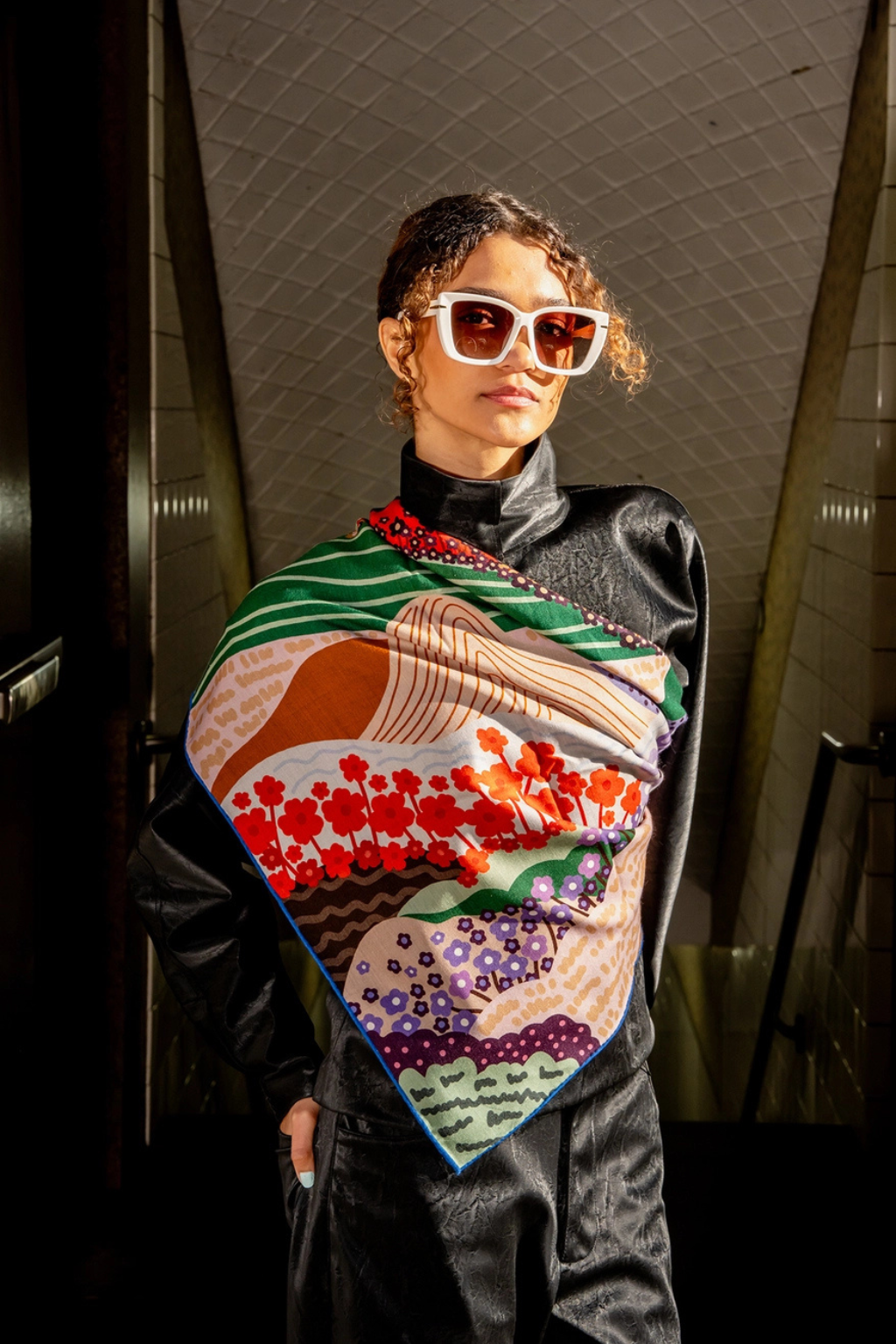 Double Sided Wool Silk Scarf