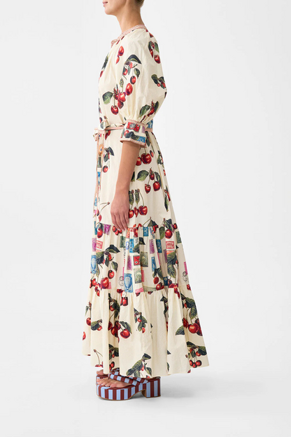 Tiered Shirt Dress With Short Sleeve