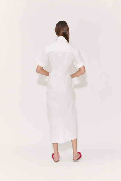 Gathered Ruffle Shirt Dress