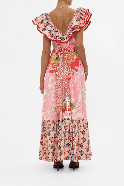 Frill Neck Dress with Hardware