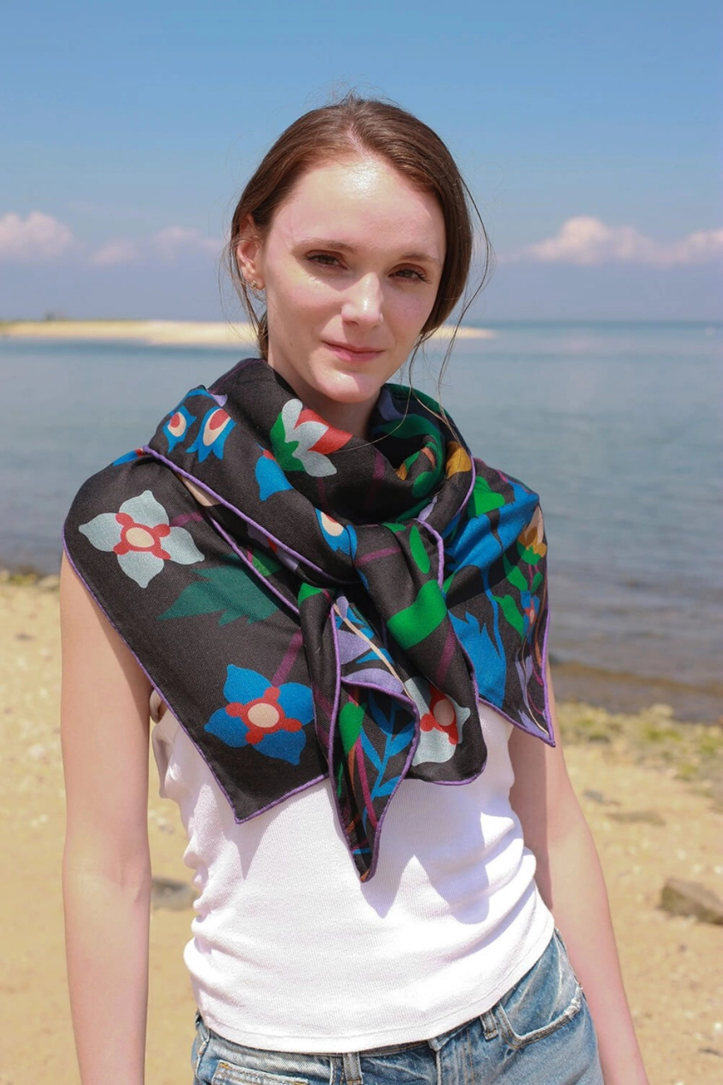 Double Sided Wool Silk Scarf