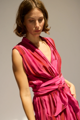 Silk Print Nico Sleeveless Maxi With Sash