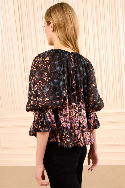 Elise Short Sleeve Silk Blouse