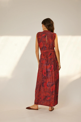 Silk Print Nico Sleeveless Maxi Dress