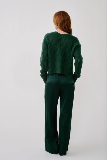 Jolie V-Neck Cropped Cable Cardigan