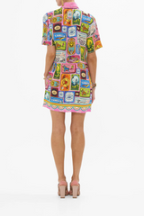 Short Sleeve Mini Shirt Dress