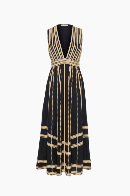 Palermo Deep V Midi Dress