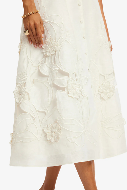 Aubrey Applique Midi Shirt Dress