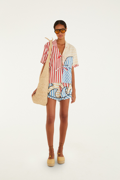 Navy Stripes Shorts
