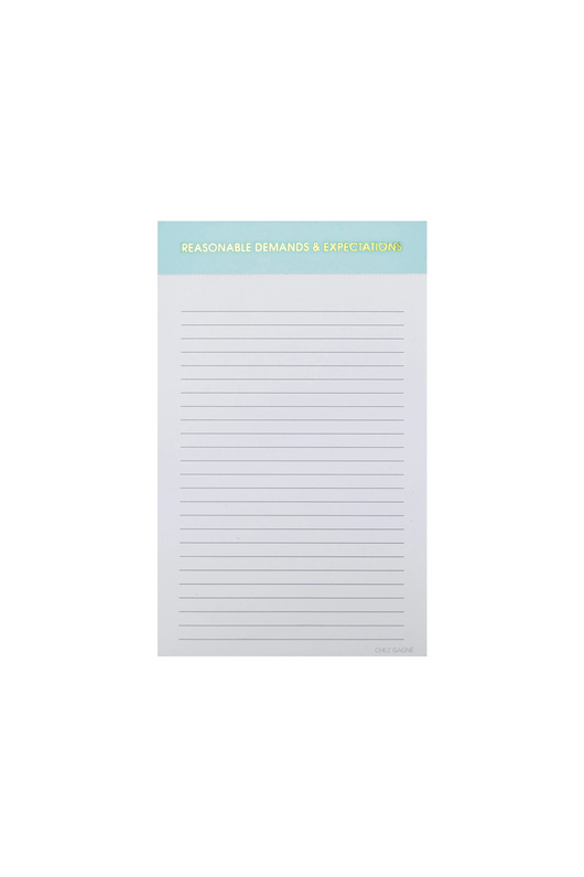 Reasonable Demands and Expectations Notepad