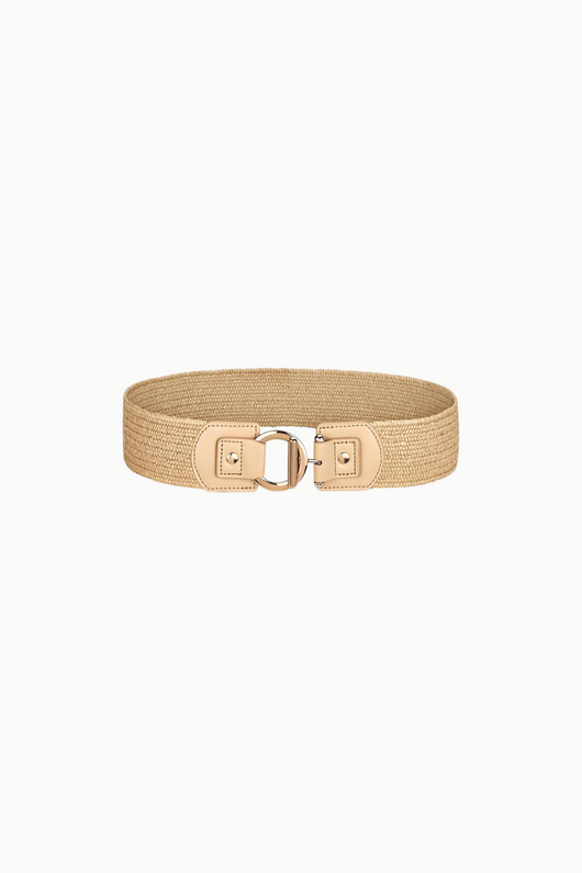 Stretch Raffia Toggle Buckle Belt