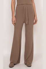 Rumi Ribbed Cashmere Blend Wide Leg Pants