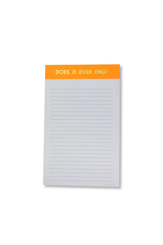 Does It Ever End Notepad