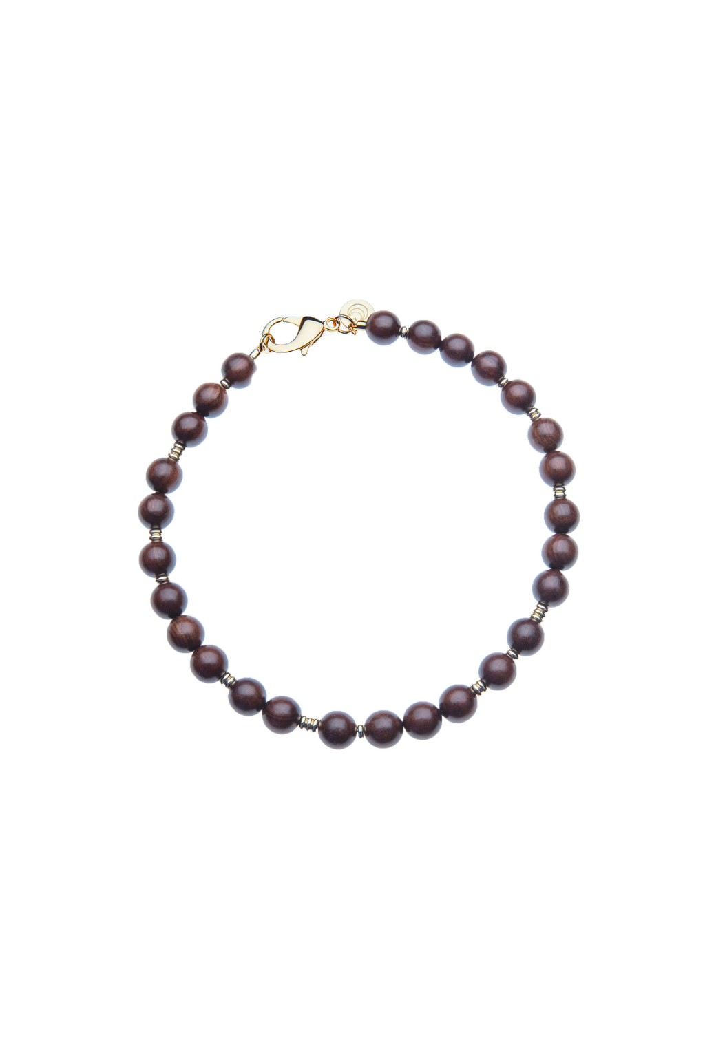 Wood and Gold Beaded Necklace