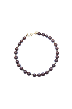 Wood and Gold Beaded Necklace