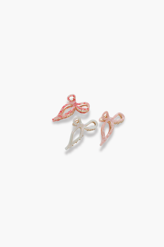 Sabrina Solid Large Ribbon Bow Metal Claw Clip