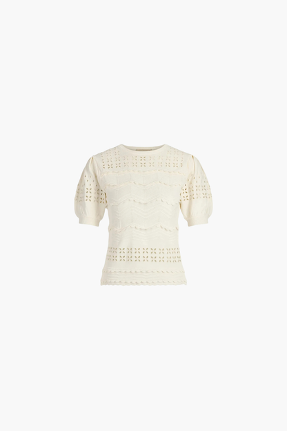 Marcelena Eyelet Knit Top
