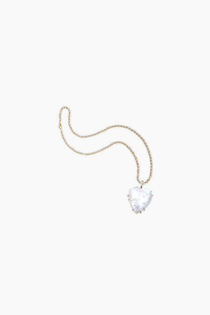LOVE Carry Your Heart Mother of Pearl Pendant Necklace