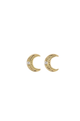 Petite Moon Earrings Yellow Gold