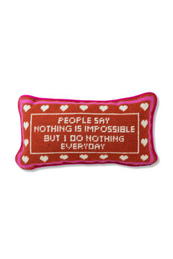 Nothing is Impossible Needlepoint Pillow