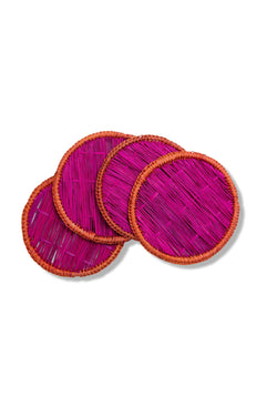 Raffia Coaster Set